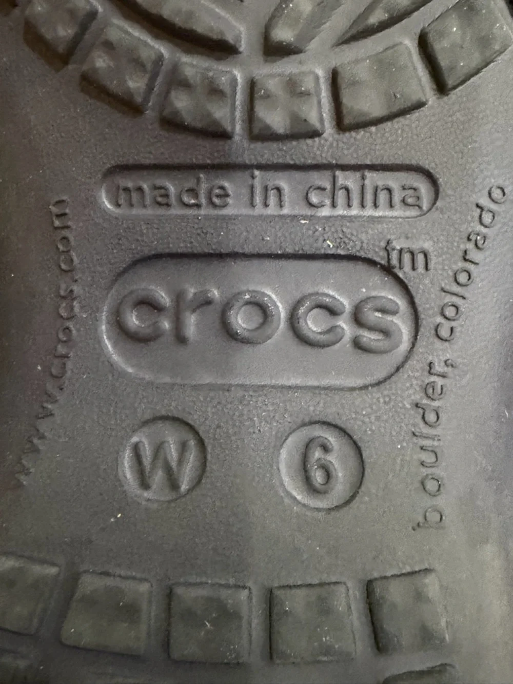CROCS blue Slip-On Rubber Flats size 6